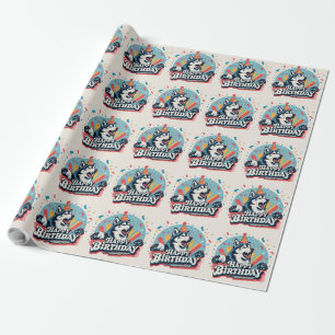Alaska Malamute Hund Colorful Presentpapper