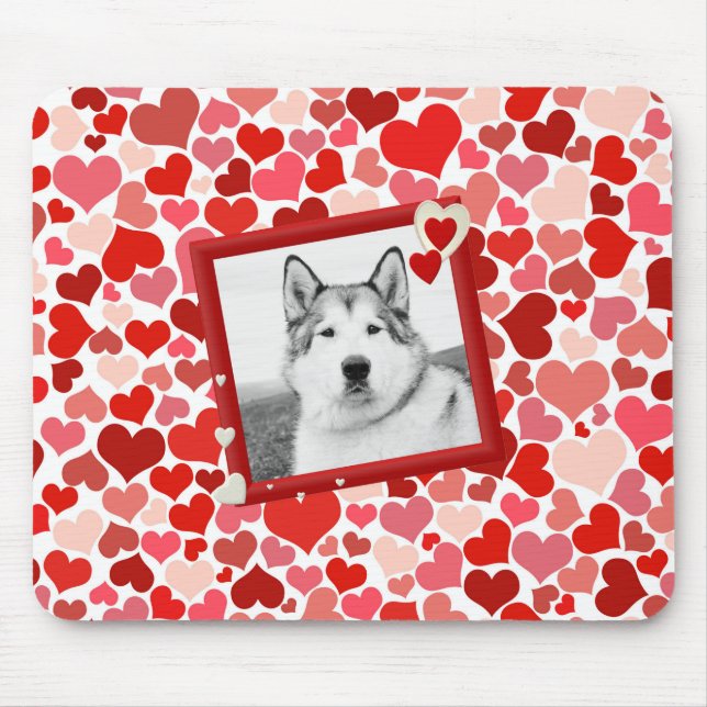 Alaska Malamute Hund Heart mousserande Musmatta (Framsidan)