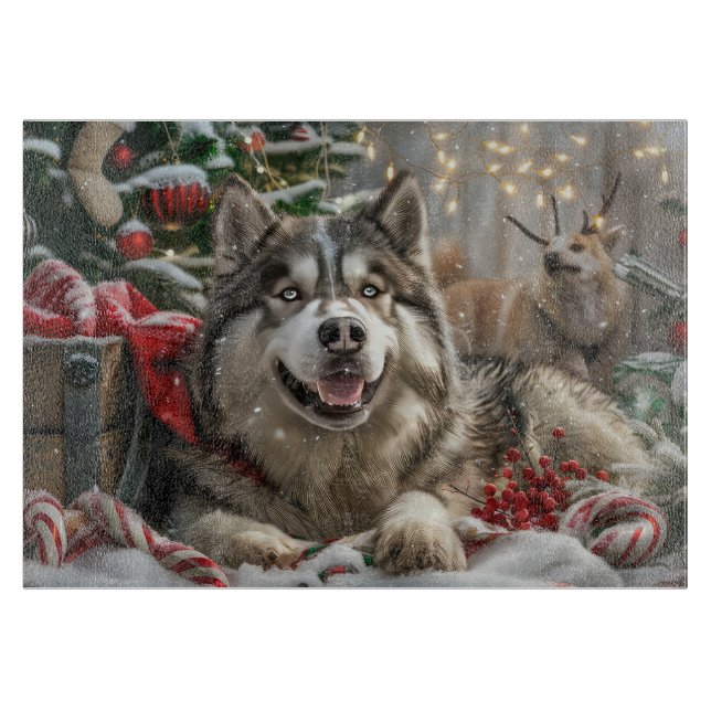 Alaska Malamute Hund jul - helgdag (Framsidan)
