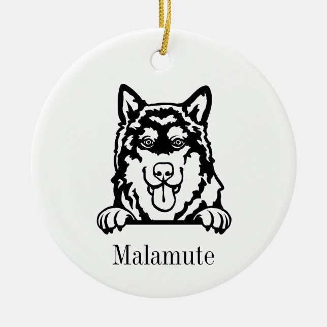 Alaska Malamute hund ornament (Framsidan)