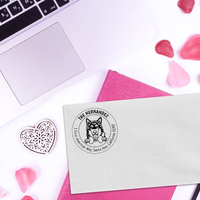 Alaska Malamute Hund Returadress Stämpel (Skapare uppladdad)