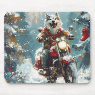 Alaska Malamute Hund Riding Motorcle jul Musmatta