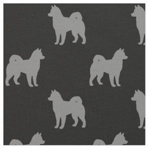 Alaska Malamute Hund Silhouettes Patterned Tyg