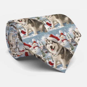 Alaska Malamute Hund Winter Wonderland jul Slips
