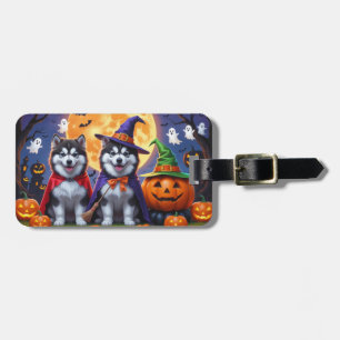 Alaska Malamute Hundar Pumpkin Halloween Funny Bagagebricka