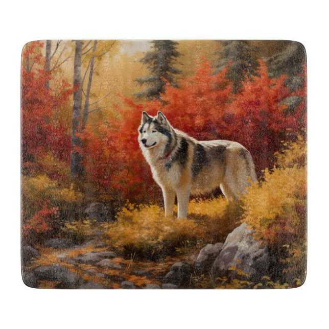 Alaska Malamute i Höst löv Fall Inspired (Framsidan)