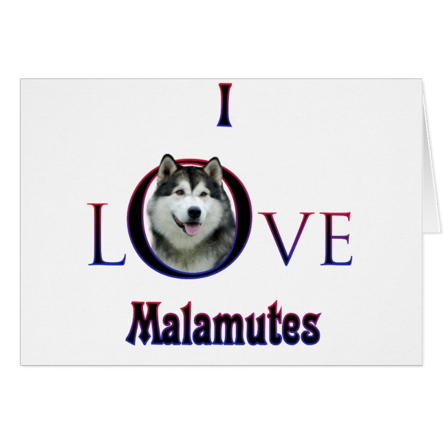 Alaska Malamute I Kärlek Hälsningskort (Framsidan Horizontal)