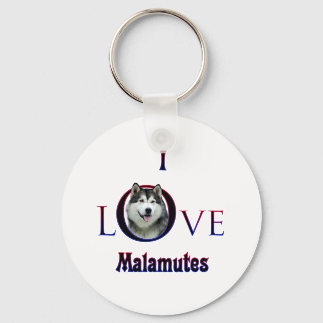 Alaska Malamute I Kärlek Nyckelring (Framsida)