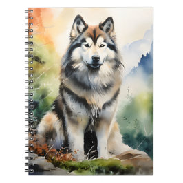 Alaska Malamute Ink Portrait Anteckningsbok