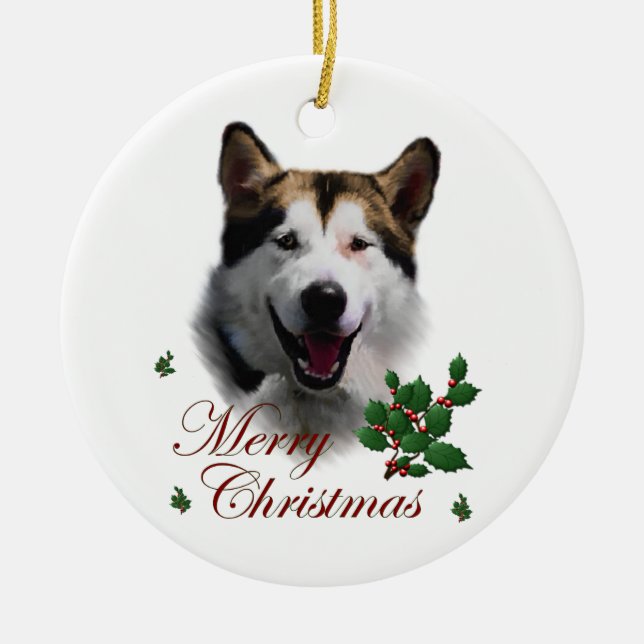 Alaska Malamute jul Art Ornament (Framsidan)