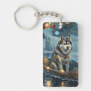 Alaska Malamute jul - festlig resa