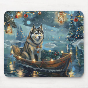 Alaska Malamute jul - festlig resa Musmatta