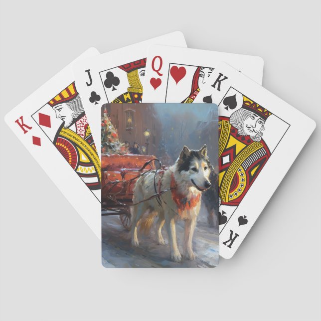 Alaska Malamute jul - helgsäsong Casinokort (Baksidan)