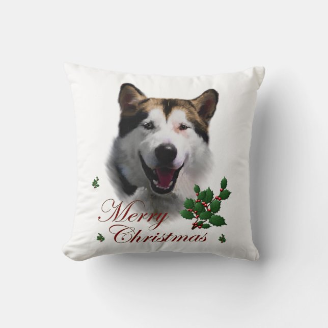 Alaska Malamute jul Kudde (Framsida)