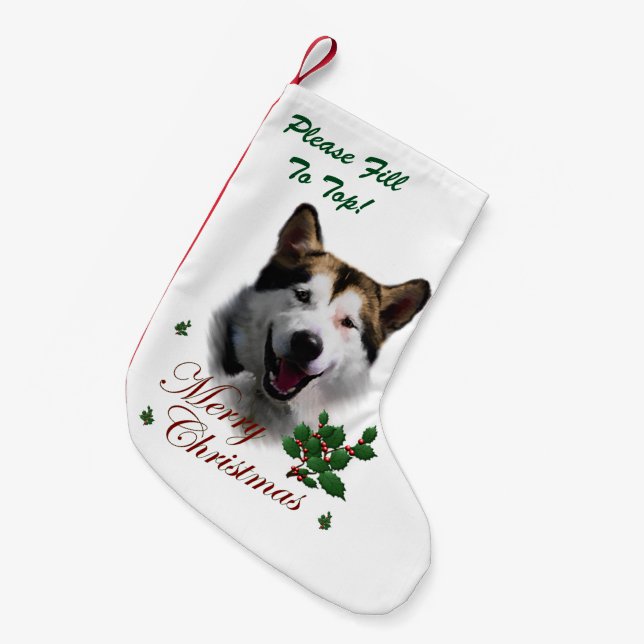 Alaska Malamute jul Liten Julstrumpa (Framsidan (Hängande))