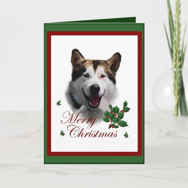 Alaska Malamute-julgåvor Helgkort (Framsida)