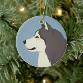 Alaska Malamute Julgransprydnad Keramik