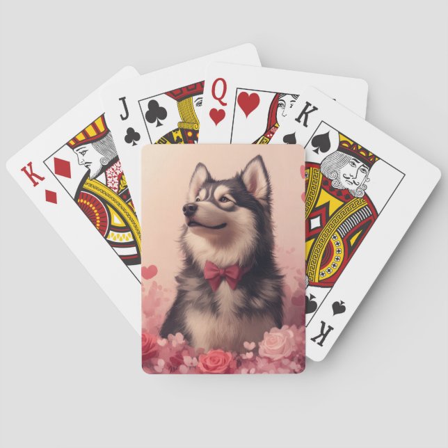 Alaska Malamute med Ro - Alla hjärtans dag Casinokort (Baksidan)