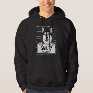 Alaska Malamute Mugshot Guilty Hund Hoodie