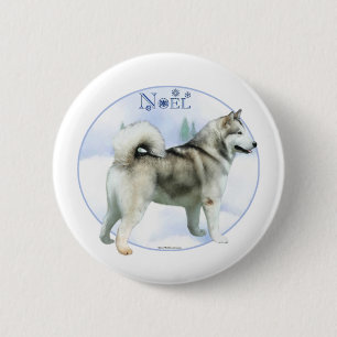 Alaska Malamute Noel - Button Knapp