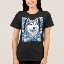 Alaska Malamute, omringat av Glöm Me-Nots T Shirt