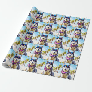 Alaska Malamute på Beach, sommargåva Presentpapper