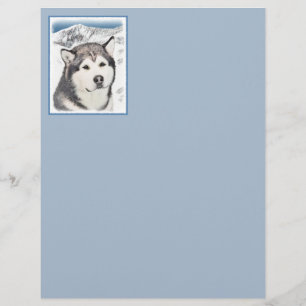 Alaska Malamute Painting - Cute Original Hund Art