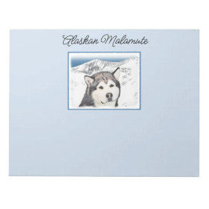 Alaska Malamute Painting - Cute Original Hund Art Anteckningsblock