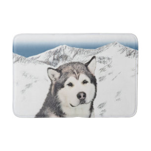 Alaska Malamute Painting - Cute Original Hund Art Badrumsmatta