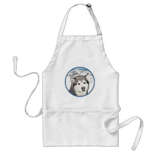 Alaska Malamute Painting - Cute Original Hund Art Förkläde