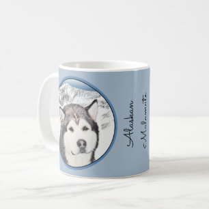 Alaska Malamute Painting - Cute Original Hund Art Kaffemugg
