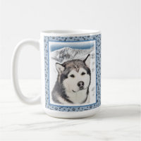 Alaska Malamute Painting - Cute Original Hund Art