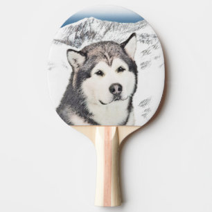 Alaska Malamute Painting - Cute Original Hund Art Pingisracket