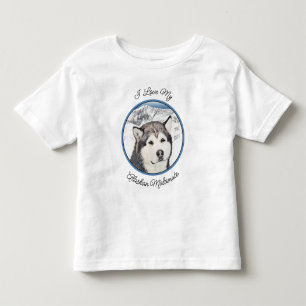 Alaska Malamute Painting - Cute Original Hund Art T Shirt