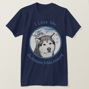 Alaska Malamute Painting - Cute Original Hund Art T Shirt