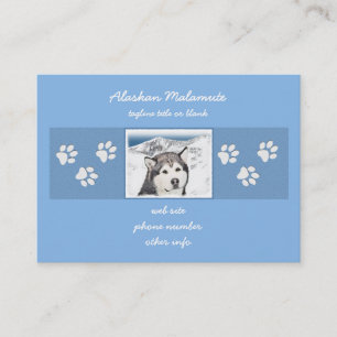 Alaska Malamute Painting - Cute Original Hund Art Visitkort