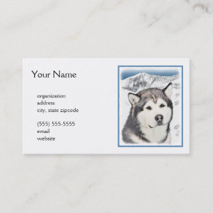 Alaska Malamute Painting - Cute Original Hund Art Visitkort