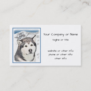 Alaska Malamute Painting - Cute Original Hund Art Visitkort