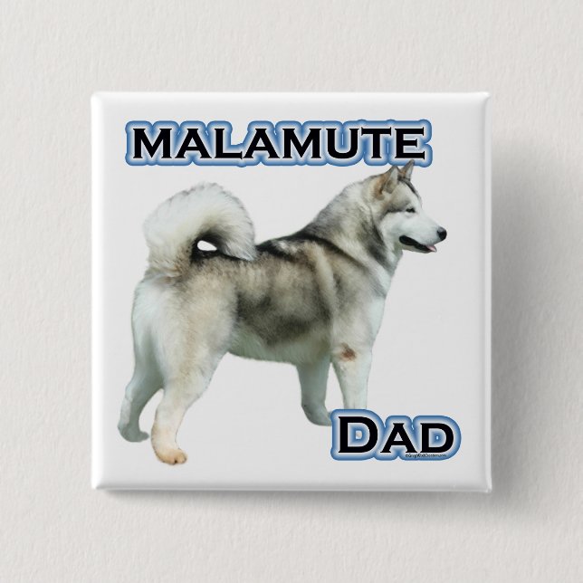 Alaska Malamute Pappa 4 - Button Knapp (Framsida)