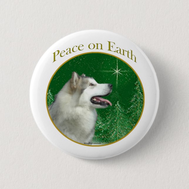 Alaska Malamute Peace Knapp (Framsida)
