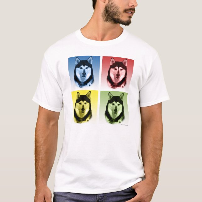 Alaska Malamute Pop Art Tee Shirt (Framsida)