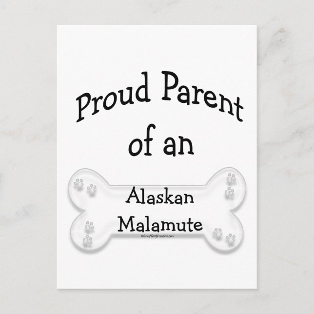Alaska Malamute Proud Parent Vykort (Framsida)