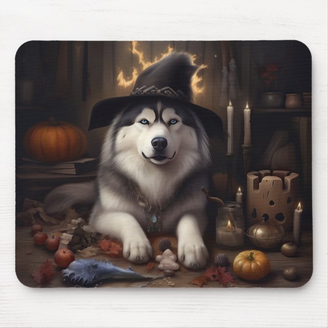 Alaska Malamute Pumpkins Halloween Scary Musmatta (Framsidan)