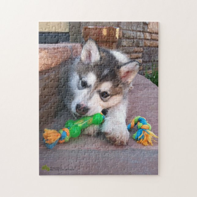 Alaska Malamute Puppy Close Photograph Pussel (Vertikal)
