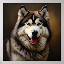 Alaska Malamute Realism Art Porträtt
