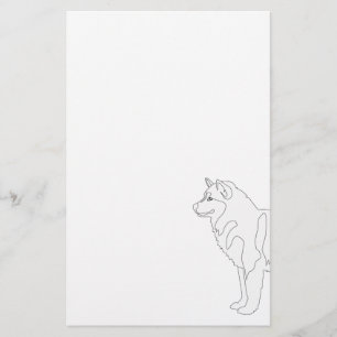 Alaska Malamute Redo till Färg och Customize Brevpapper