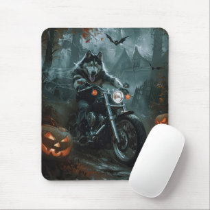 Alaska Malamute Riding Motorcycle Halloween Scary Musmatta