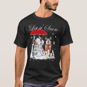 Alaska Malamute Santa Hund jul Snögubbe Julafton T Shirt