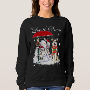 Alaska Malamute Santa Hund jul Snögubbe Julafton T Shirt