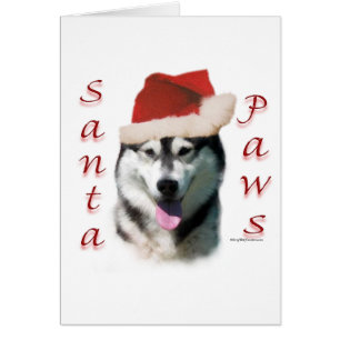 Alaska Malamute Santa Tassar Hälsningskort
